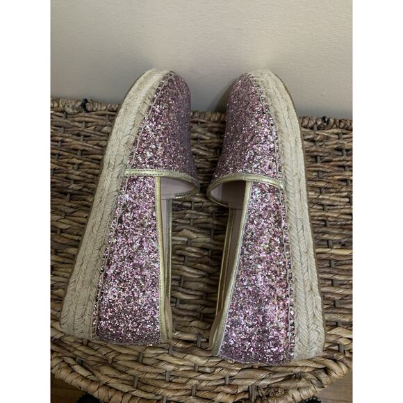 Kate Spade Linds Too Rose Gold Multi Glitter Metallic Espadrille Shoe Size 10M - Picture 1 of 8
